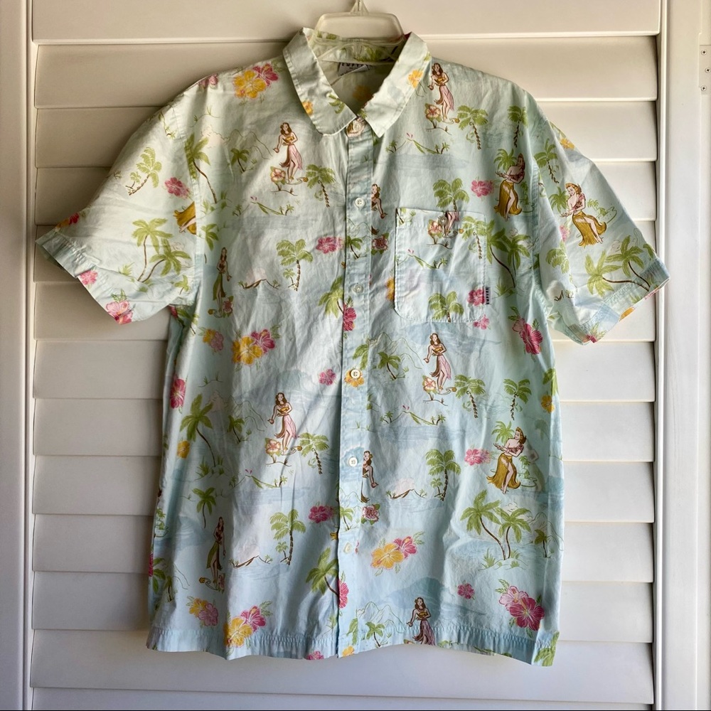 EMPYRE I NWOT Hawaii Floral Button Up Short Sleeve Shirt (XL)